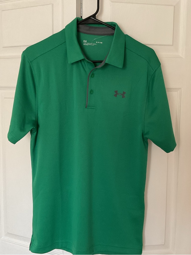 Under Armour Mens Green Polo With Contrast Trim